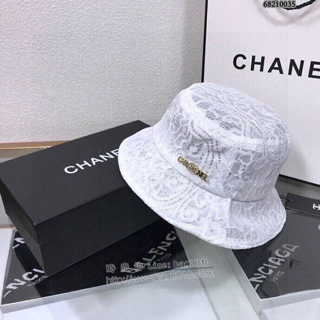 Chanel女士帽子 香奈兒春夏蕾絲漁夫帽遮陽帽 68210035  mm1057